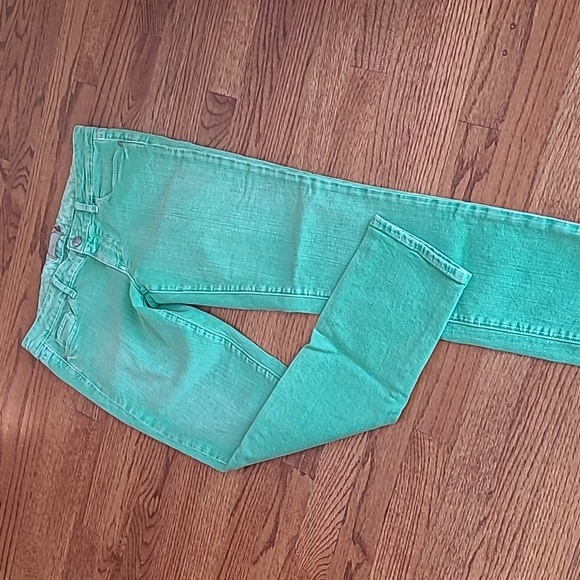 PAIGE  Jeans Skyline Ankle Peg with Brushed Green Wash - Women's Size 28 - Picture 3 of 13